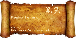 Mesko Ferenc névjegykártya